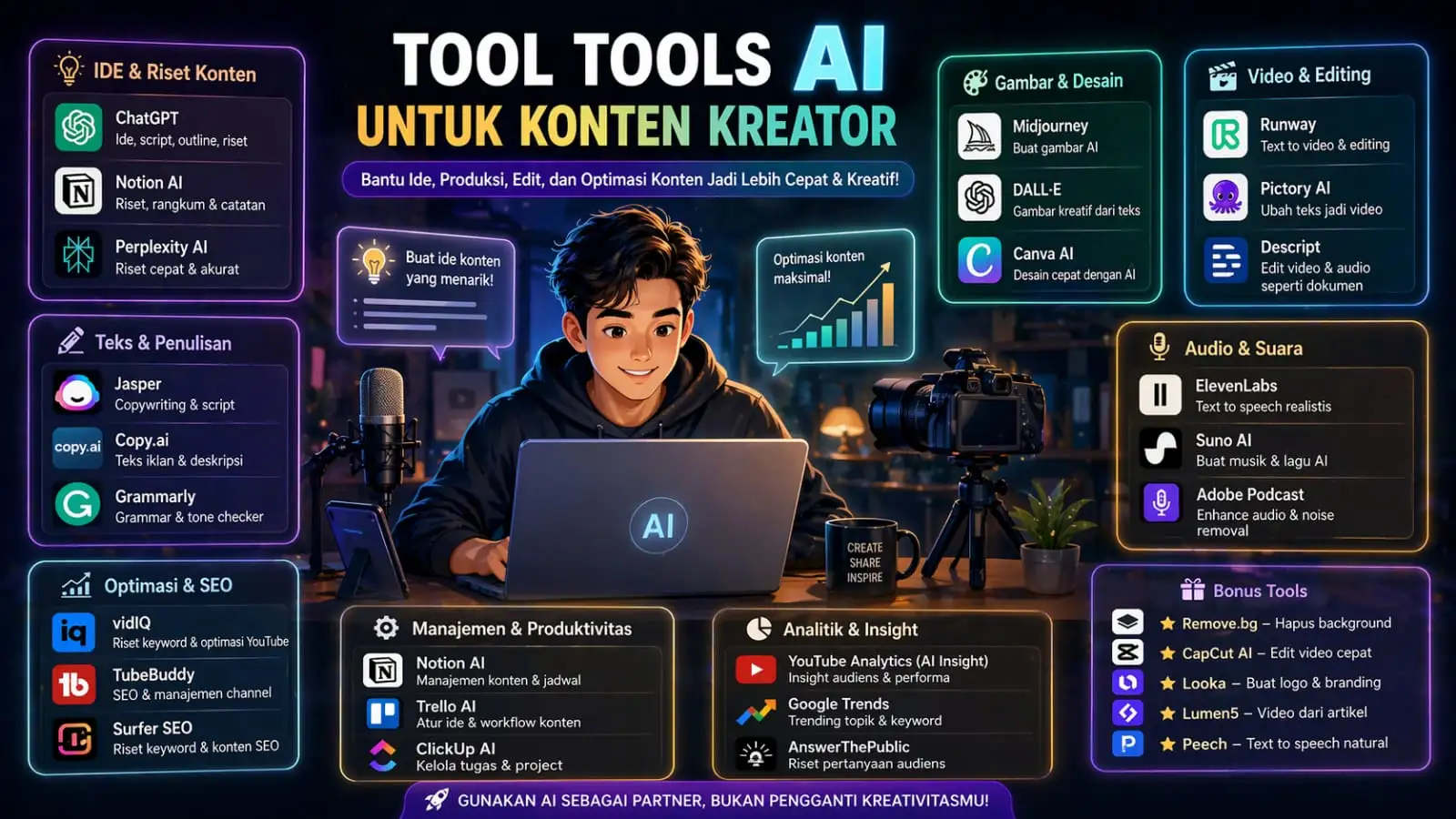 Rahasia Bikin Konten Cepat Viral? Ini 10 Tools AI Andalan di 2026